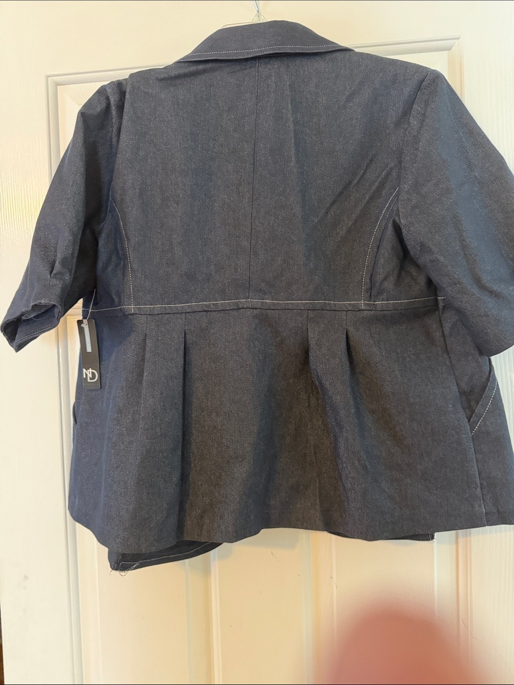 new directions Dark Blue Short-Sleeve Denim Blazer - Picture 3 of 3